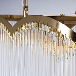 Люстра прямоугольная на цепях с прозрачными трубками и волнистым краем Nembus варинант исполнения - 7 | Loft Concept в Кирове