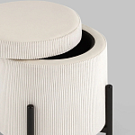 Молочный пуф на черных ножках SANJAY варинант исполнения - 3 | Loft Concept в Кирове