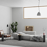 Стол журнальный цвета антрацит из 3-х частей со столешницами в виде геометрических элементов MUND ANTHRACITE варинант исполнения - 2 | Loft Concept в Кирове