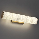 Бра с цилиндрическим плафоном из белого алебастра на прямоугольном основании Латунь Cryptocrystalline Stone варинант исполнения - 2 | Loft Concept в Кирове