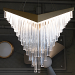 Люстра золотого цвета в форме галочки с каскадом длинных прозрачных трубок Eurofase варинант исполнения - 13 | Loft Concept в Кирове