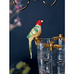 Ваза из прозрачного стекла с бронзовыми ножками и фигурками попугаев Eden Garden porcelain and bronze варинант исполнения - 3 | Loft Concept в Кирове