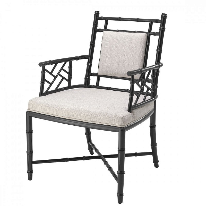 Кресло Eichholtz Chair Germaine Черный Бежево-серый Кресло Eichholtz Chair Germaine Черный Бежево-серый в Кирове | Loft Concept
