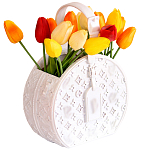 Кашпо для цветов в виде сумки Bag Vase Round White варинант исполнения - 1 | Loft Concept в Кирове