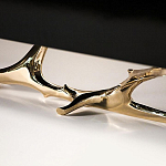 Дизайнерский комод чёрный глянцевый с основанием в виде золотых ветвей Meta Credenza  варинант исполнения - 2 | Loft Concept в Кирове