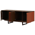 Комод с декором из кожи Orange Leather Chest of Drawers варинант исполнения - 3 | Loft Concept в Кирове