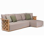 Дизайнерский уличный диван из массива дерева с плетеной спинкой PALINFRASCA Sofa варинант исполнения - 1 | Loft Concept в Кирове