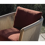 Дизайнерское уличное кресло из массива дерева с веревочной спинкой BOBOLI Armchair варинант исполнения - 3 | Loft Concept в Кирове