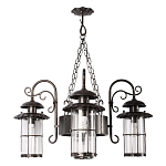 Уличная подвесная люстра с 4-мя цилиндрическими плафонами на цепях Elysian Lanterns варинант исполнения - 1 | Loft Concept в Кирове