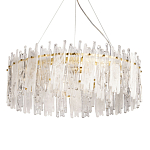 Люстра круглая с прозрачными стержнями разной длины Textured Glass Chandelier варинант исполнения - 1 | Loft Concept в Кирове