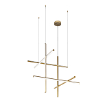 Люстра с 6-ю  пересекающимися цилиндрическими плафонами на тонких тросах Trumpet tube варинант исполнения - 2 | Loft Concept в Кирове