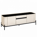 ТВ-тумба белая с чёрной столешницей с 2-мя дверками и ящиком San Marco варинант исполнения - 1 | Loft Concept в Кирове