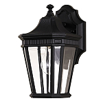 Настенный фонарь черного цвета с прозрачными стеклянным плафоном Feiss варинант исполнения - 6 | Loft Concept в Кирове