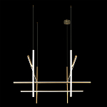 Люстра с 8-ю пересекающимися цилиндрическими плафонами на тонких тросах Trumpet tube варинант исполнения - 5 | Loft Concept в Кирове