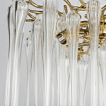 Люстра подвесная круглая в виде ветвей деревьев бронзового цвета с прозрачными подвесками-каплями Droplet Chandelier варинант исполнения - 5 | Loft Concept в Кирове