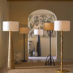 Торшер с фактурным массивным корпусом и тканевым цилиндрическим абажуром Textured Monolith варинант исполнения - 5 | Loft Concept в Кирове