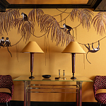 Обои с вышивкой ручной работы Étienne Original colourway on wool sateen варинант исполнения - 4 | Loft Concept в Кирове