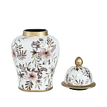 Ваза с нежным цветочным узором в пастельных тонах и крышкой с золотым акцентом Chinoiserie Ceramics варинант исполнения - 2 | Loft Concept в Кирове