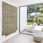 Панно на стену плетеное Макраме бежевый цвет  варинант исполнения - 6 | Loft Concept в Кирове