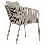 Стул серо-бежевый с декоративным плетением на спинке и подлокотниках Chair Weave варинант исполнения - 3 | Loft Concept в Кирове