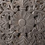 Деревянная тумба с резными ящиком и дверцей Azure Grey Wooden Nightstand варинант исполнения - 3 | Loft Concept в Кирове