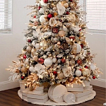 Заснеженная Новогодняя Ель с золотыми листьями и цветами в комплекте варинант исполнения - 3 | Loft Concept в Кирове