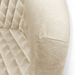 Барный стул со спинкой и подлокотниками на 4-х деревянных ножках Кремовый Велюр Ava Charm варинант исполнения - 4 | Loft Concept в Кирове