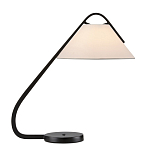 Настольная лампа с черным каркасом и белым тканевым абажуром в форме конуса Stylish Solution варинант исполнения - 3 | Loft Concept в Кирове