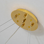 Люстра подвесная с золотистыми ветками и стеклянными подвесками в виде листьев Длина 130 см FAIRYTREE Light варинант исполнения - 2 | Loft Concept в Кирове