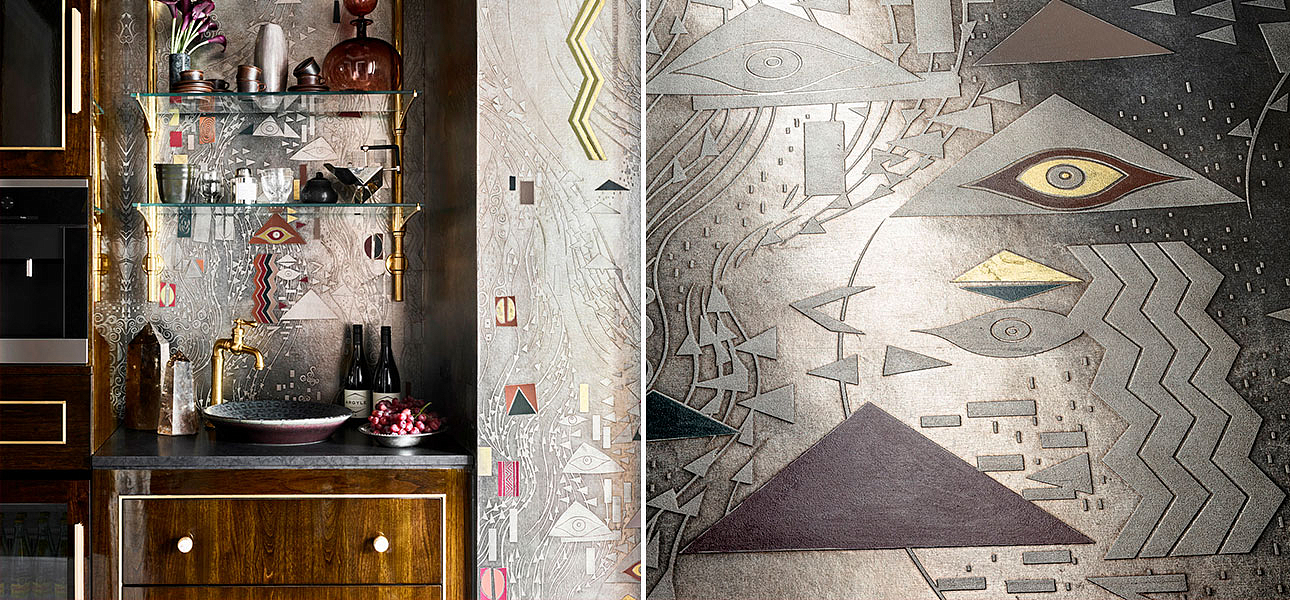 Обои ручная роспись Klimt Polished Silver bas relief gilded paper Обои ручная роспись Klimt Polished Silver bas relief gilded paper - Loft-Concept в Кирове