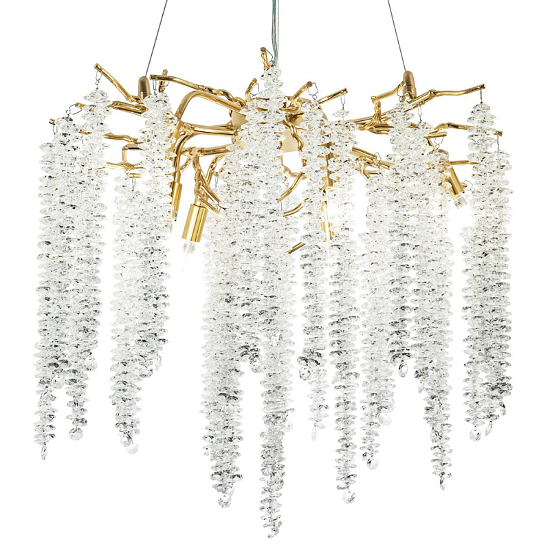 Люстра с декором в виде ветвей с хрустальными подвесками Fairytree Gold Crystal Chandelier 6 Золотой Прозрачное Стекло Люстра с декором в виде ветвей с хрустальными подвесками Fairytree Gold Crystal Chandelier 6 Золотой Прозрачное Стекло в Кирове | Loft Concept