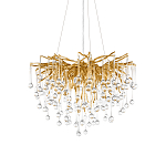 Люстра подвесная с прозрачными стеклянными подвесками в форме капель Диаметр 60 см Droplet Chandelier варинант исполнения - 6 | Loft Concept в Кирове