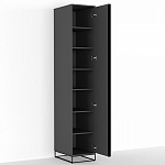 Шкаф-пенал с зеркальной дверцей и фасадом цвета графит Strict Lines варинант исполнения - 3 | Loft Concept в Кирове