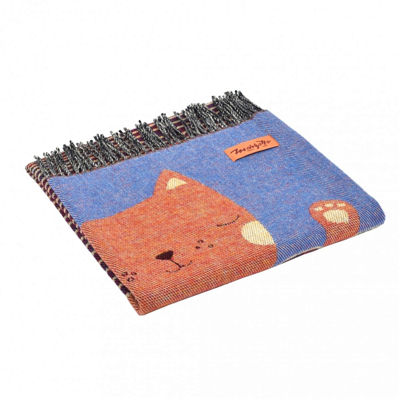 Плед CAT 1 Marzotto Синий Оранжевый в Кирове | Loft Concept 