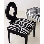 Дизайнерский стул с круглой деревянной спинкой Black and White Clover варинант исполнения - 7 | Loft Concept в Кирове