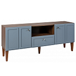 ТВ-тумба серая из массива бука с 2-мя дверками и ящиком Wenge Light варинант исполнения - 1 | Loft Concept в Кирове