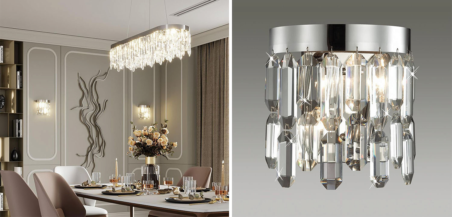 Бра Crystal Polyhedrons Wall Lamp Chrome Бра Crystal Polyhedrons Wall Lamp Chrome - Loft-Concept в Кирове