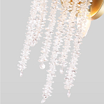 Бра с хрустальными прозрачными подвесками и круглым основанием золотого цвета FAIRYTREE Light варинант исполнения - 4 | Loft Concept в Кирове