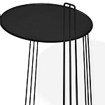 Стол журнальный круглый с серой столешницей из стекла на 4-х черных ножках Gray and Gold Marble варинант исполнения - 3 | Loft Concept в Кирове