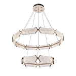 Люстра с 2-мя кольцами с текстурным природным рисунком IceFlame варинант исполнения - 8 | Loft Concept в Кирове