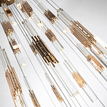 Люстра с прямоугольными плафонами из хрусталя Esme Rectangular Crystal Gold Chandelier варинант исполнения - 3 | Loft Concept в Кирове