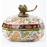 Фарфоровая шкатулка с бронзовой стрекозой Eden Garden варинант исполнения - 2 | Loft Concept в Кирове