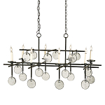 Люстра подвесная с 8-ю лампами и стеклянными круглыми подвесками Currey & Company варинант исполнения - 1 | Loft Concept в Кирове