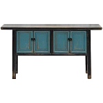 Деревянная консоль в китайском стиле с дверцами голубая Qin Console Table Blue варинант исполнения - 1 | Loft Concept в Кирове