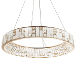 Кольцевая люстра с декором из мрамора и хрусталя Dione Ring Marble Crystal Chandelier варинант исполнения - 1 | Loft Concept в Кирове