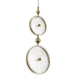 Подвесной светильник с круглым плафоном из рельефного стекла Peony Glass Brass Hanging Lamp варинант исполнения - 1 | Loft Concept в Кирове