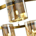 Люстра светодиодная с 8-ю цилиндрическими плафонами янтарного цвета из стекла и стали Andrea Сhandelier Amber варинант исполнения - 4 | Loft Concept в Кирове