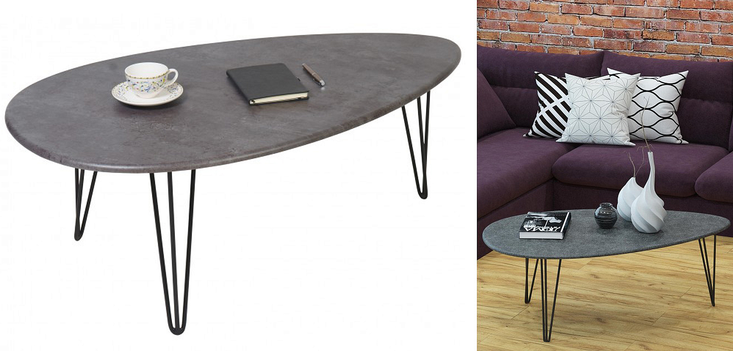 Кофейный стол Dorian Coffee Table gray Кофейный стол Dorian Coffee Table gray - Loft-Concept в Кирове