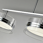 Люстра светодиодная с 4-мя круглыми прозрачными плафонами цилиндрической формы из акрила и стекла с пультом для регулировки света Glass Lamp Chromium варинант исполнения - 3 | Loft Concept в Кирове