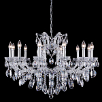 Люстра подвесная с 12-ю лампочками и прозрачными хрустальными подвесками на хромированном основании Crystal lamps варинант исполнения - 1 | Loft Concept в Кирове
